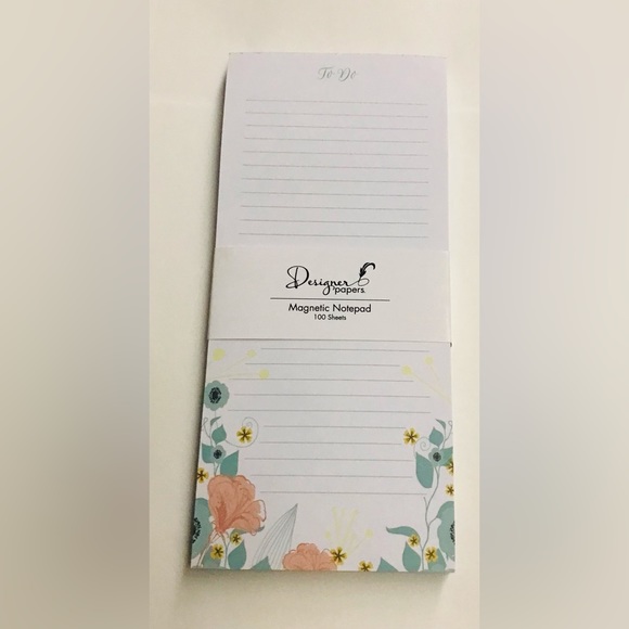 New Designer Papers Floral Magnetic Notepad “To Do” on Top 100 Lined Sheets - Picture 9 of 11